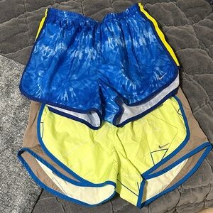 2 pairs Nike Dry Fit Blue and Yellow Shorts Set